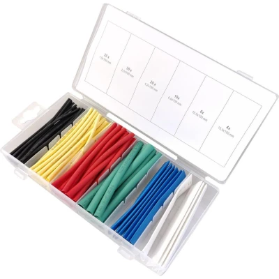 Afbeelding van 100 Delig krimpkous set kleur 10cm 100mm assortiment in opberg box
