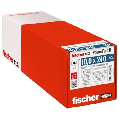 Afbeelding van Fischer PowerFast II 566323 Houtschroef 10 mm 240 Binnen T, Interne vertanding, TX, Torx, T profiel Staal Galvanisch verzinkt 50 stuk(s)