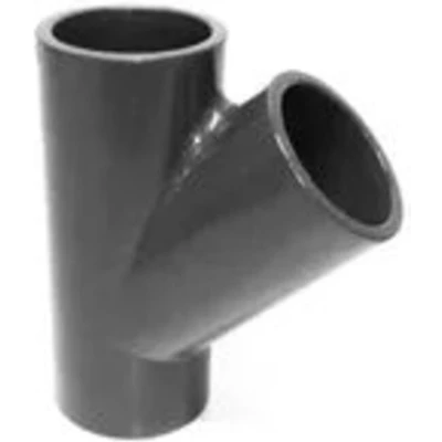 Afbeelding van Mega T stuk 45 PVC U 90 mm lijmmof 10bar grijs