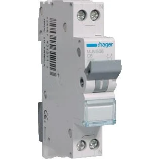 Afbeelding van HAGER AUTOMAAT 1PN 6 A C 45KA MJN506