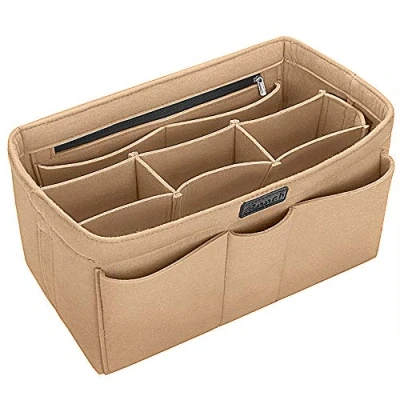 Afbeelding van Ropch Tassenorganizer voor vrouwen, handtassen, vilten tasorganizer, tas in bag, handtasorganizer, organizer zwart, L, beige, Large