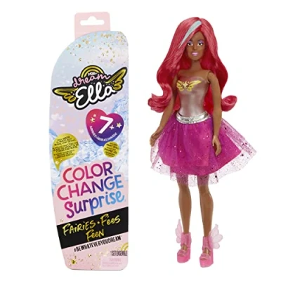 Afbeelding van MGA&#039;s Dream Ella Colour Change Surprise Feeën Verzamelbaar speelgoed voor kids Pak een 29cm pop uit &amp; 7 verrassingen Incl. pruik, rok, laarzen meer 3+ jaar Yasmin, roze