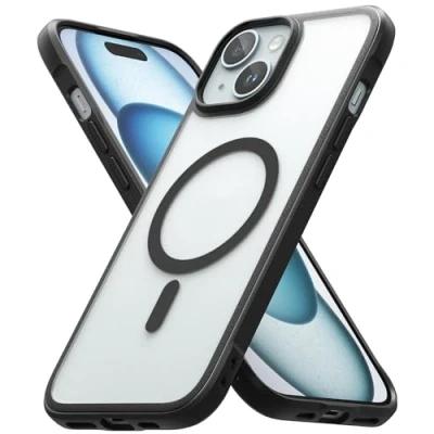 Afbeelding van Ringke Case Compatibel met iPhone 15 Fusion Bold Magnetic Matte Enhanced Grip Doorschijnende Magnetisch draadloos Black