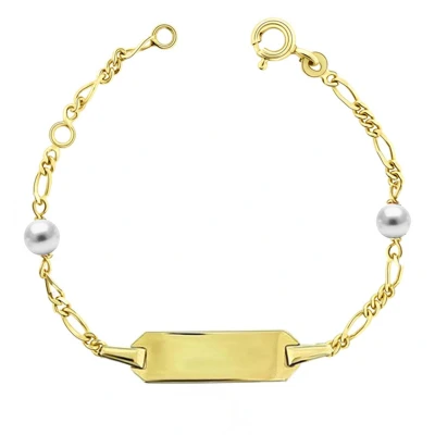Afbeelding van Juwelier Zwartevalk 9 KARAAT KINDERARMBAND MET PLAAT 13.154/12 14 cm