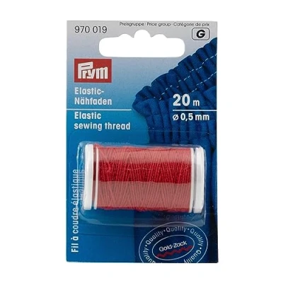 Afbeelding van Prym elastisch naaigaren rood 970019 elastiek garen 0,5 mm x 20 m