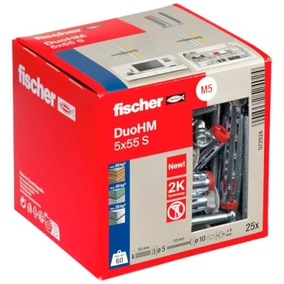 Afbeelding van Fischer DuoHM 5x55 S PH TX Hollewandplug 55 mm 572924 25 stuk(s)