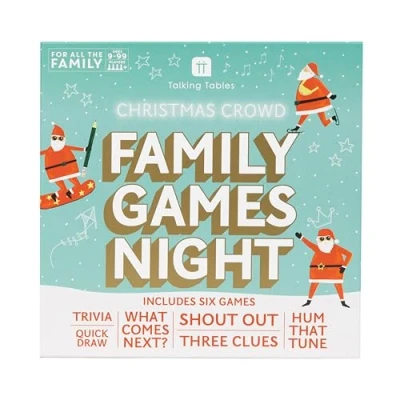 Afbeelding van Talking Tables Kerstmis Family Games Night, Zes Games, Na Dinner Party, Fun Travel Pocket voor kinderen, Kaartspellen volwassenen, Cadeau, Board Game, Secret Santa, Leeftijd