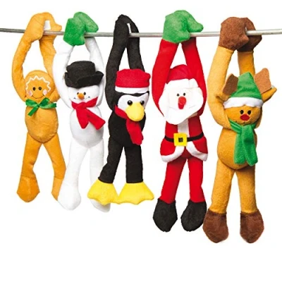 Afbeelding van Baker Ross AC174 Kerstmis hangende knuffeldieren voor kinderen als kleine verrassing in Sinterklaarzen of prijs bij feestspelen (5 stuks), gesorteerd