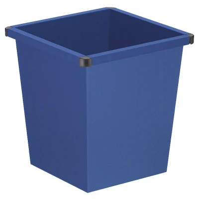 Afbeelding van Papierbak vierkant 27ltr metaal blauw