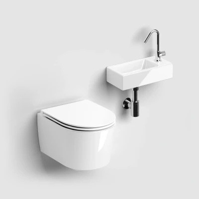 Afbeelding van Toilet met Fontein Clou InBe Glanzend Wit