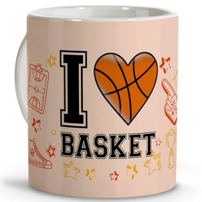 Afbeelding van Basketbal, originele geschenken, basket mok, geschenken voor sporters, mokken om cadeau te geven, koffiekopjes, keramische 330 ml, mand