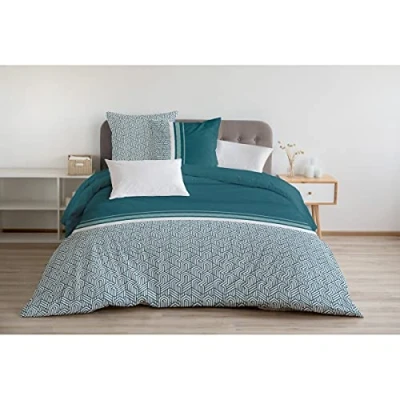 Afbeelding van Beddengoedset, 3 delig, 220 x 240 cm, 100% katoen, 57 draden/cm², tilt, dennenboom Celadon (HP 62558)