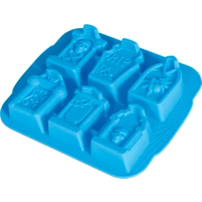 Afbeelding van Fiestas Guirca Siliconen koekjesvorm grafstenen 1 stuks blauw Halloween Decoratie Versiering