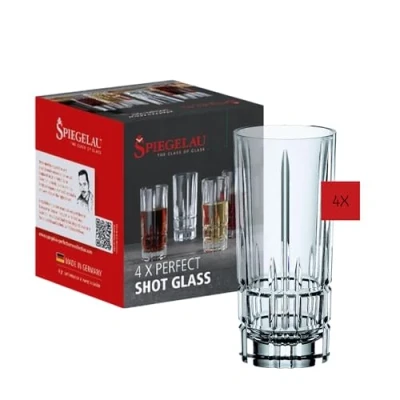 Afbeelding van Spiegelau &amp; Nachtmann, 4 delige borrelglaaset, stamper/shotglas, kristalglas, 55 ml, Peferct Serve, 4500170