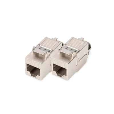 Afbeelding van DIGITUS Keystone module Cat 8.1 2 stuks RJ45 netwerkcontactdoos Cat8 Afgeschermd 2000 MHz 25GBase T &amp; 40GBase 25 Gbit/s 40 AWG 26/7 tot 22/1 Montage zonder gereedschap