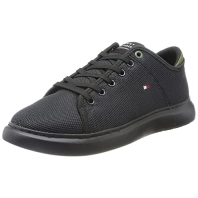 Afbeelding van Tommy Hilfiger Heren lichtgewicht textiel Cupsole Fm0fm04426 Sneaker, Zwart, 40 EU