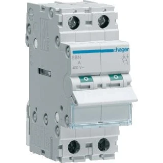 Afbeelding van Hager modulaire lastscheider 2 polig 63 a grijze tuimel sbn263