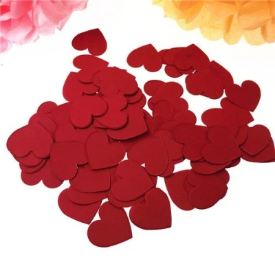 Afbeelding van Regendeko 1 inch 100 stuks papieren confetti hart bruiloft verjaardagsfeest decoratie Valentijnsdag party tafel decoraties (rood)