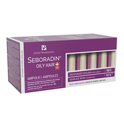 Afbeelding van SEBORADIN Oily Ampullen, Regeneratie voor vet haar, hydratatie en minder haaruitval, antiseptische werking bescherming (14 x 5,5 ml)