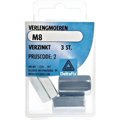 Afbeelding van Deltafix Verlengmoeren M8 3 stuks