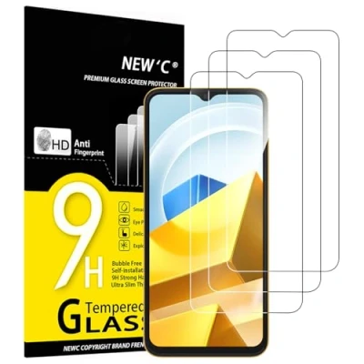 Afbeelding van NEW&#039;C 3 Stuks, Screen Protector voor Xiaomi POCO M5, Gehard Glass Schermbeschermer Film 0.33 mm ultra transparant, resistent