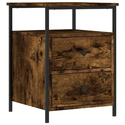Afbeelding van vidaXL Nachtkastje 44x45x60 cm bewerkt hout gerookt eikenkleurig