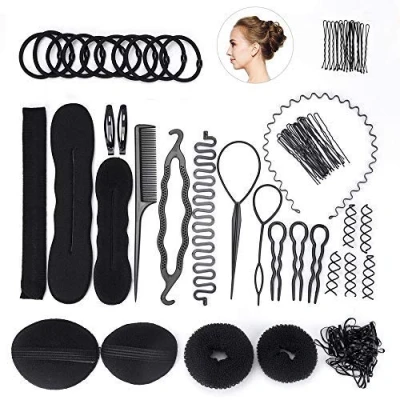Afbeelding van FEPITO Haar Styling Ontwerp Accessoires Set Modellering Tool Kit Spiraal Bun Maker Braid Voor Meisjes Vrouwen Mode DIY