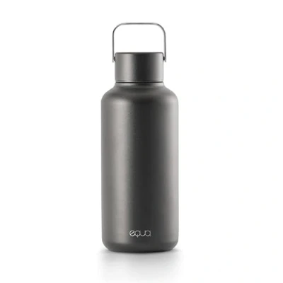 Afbeelding van EQUA Timeless Drinkfles, roestvrij staal, 600 ml, BPA vrij, lekvrij, duurzaam, multifunctioneel, donker
