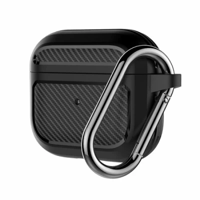 Afbeelding van AirPods 3 hoesje TPU Shock series Zwart bescherming voor uw Optimale jouw