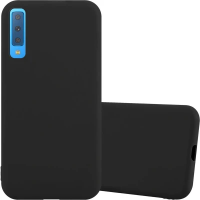 Afbeelding van Cadorabo Hoesje geschikt voor Samsung Galaxy A7 2018 in CANDY ZWART Beschermhoes TPU silicone Case Cover