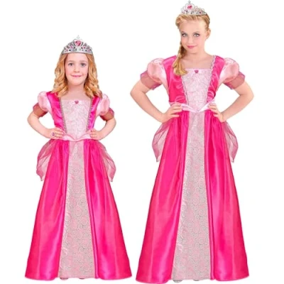 Afbeelding van Widmann Koning Prins &amp; Adel Kostuum Zoete Knalroze Prinses Rose Lily Meisje Roze Maat 116 Carnavalskleding Verkleedkleding