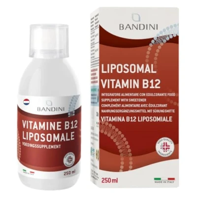 Afbeelding van Bandini® Vitamine B12 Liposomaal 1000 mcg 250 ml Vloeibaar Supplement Hooggedoseerde en Geabsorbeerde B 12 100% Veganistisch GMO vrij