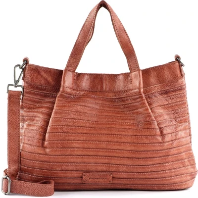 Afbeelding van FREDsBRUDER Leren Schoudertas Shiver Shopper Light Rust Terracotta