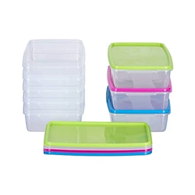 Afbeelding van MiraHome Set van 8 rechthoekige platte vershouddozen 1 liter 21 x 14 5,5 cm Oostenrijkse kwaliteit