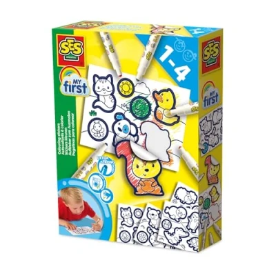 Afbeelding van SES Creative 14475 My First Stickers inkleuren Makkelijk te kleuren met dikke zwarte randen 26 Maken