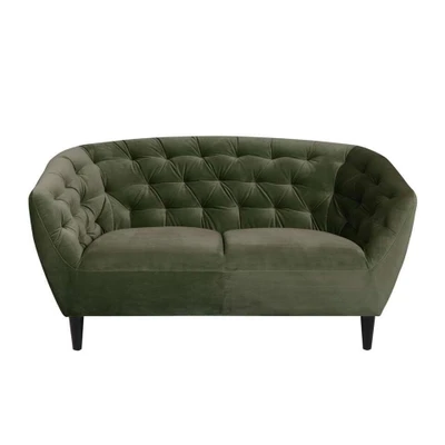 Afbeelding van 20% korting Leen Bakker Bank Thyrza 2zits Fluweel Groen Banken Velvet