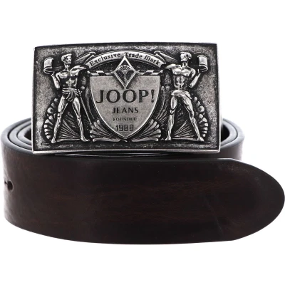 Afbeelding van JOOP! Leren Riem Buckle Jeans Belt 4,0 CM W110 D`Brown Donkerbruin