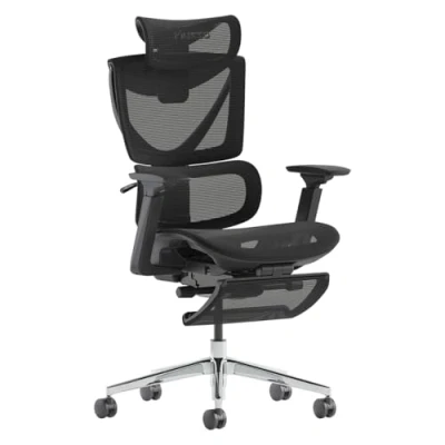 Afbeelding van MUSSO V900 Structure Master Ergonomische bureaustoel lendensteun, 4D verstelbare armleuning, 3 traps rugleuning, hoofdsteun, intrekbare voetsteun, mesh bureaustoelen met hoge