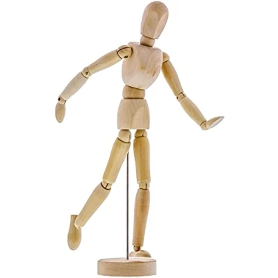Afbeelding van Mannequin Lichaam, 30,5 cm/12 inch Houten pop met flexibele gewrichten menselijk lichaam tekening etalagepop standaard voor kunst, lichaamstekening, huisdecoratie