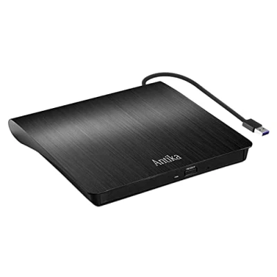 Afbeelding van Antika externe DVD brander, drive, USB 3.0, R cd RW, speler, draagbaar, ultra slim disc voor laptop, desktop, pc, Macbook Air/Pro met Mac/OS/XP/Win11/Win10/Win8