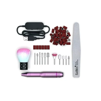 Afbeelding van PORTENTUM Professionele nageldraaimachine, 13 in 1, 25.000 omw/min, elektrische mani en pedicure, veilig krachtig, nagelvijl, complete set, voor semi permanente nagels