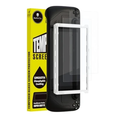 Afbeelding van Skull &amp; Co. High Transparency Sensitivity Tempered Glass Screen Protector for Steam Deck LCD/OLED (2 PACK) with Positioner Installation Kits Anti Glare Matte Finish