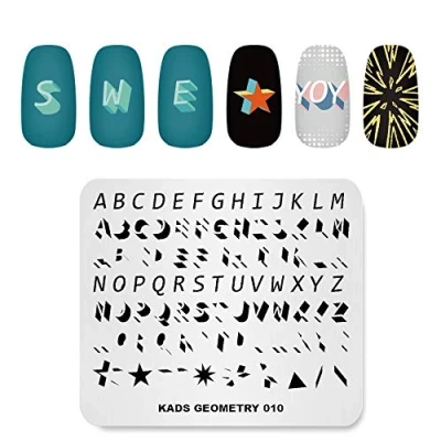 Afbeelding van KADS Nagel Stempelen Plaat Geometrie Template Afbeelding Ontwerp Platen voor Nail Art Decoratie en DIY (GE010)