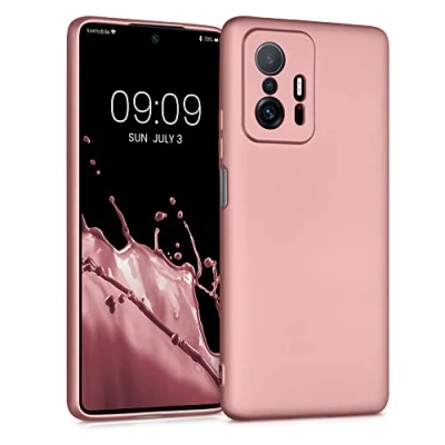 Afbeelding van kwmobile telefoonhoesje compatibel met Xiaomi 11T / Pro hoesje Zachte case voor smartphone Back cover in metallic roségoud