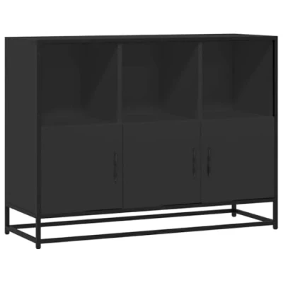 Afbeelding van vidaXL Dressoir 100x35x76 cm bewerkt hout zwart
