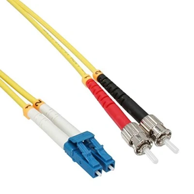 Afbeelding van LC ST Duplex Optical Fiber Patch kabel Single Mode OS2 geel / LSZH 10 meter InLine