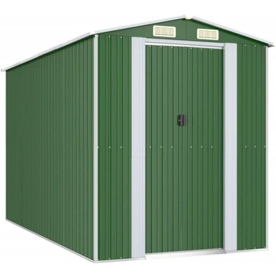 Afbeelding van vidaXL Tuinschuur 192x357x223 cm gegalvaniseerd staal groen