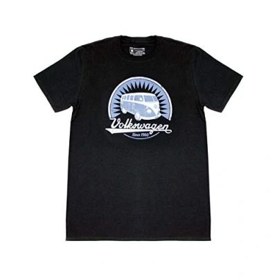 Afbeelding van BRISA VW Collection Volkswagen T1 Bus Transporter T shirt Uniseks (S) Vintage Logo/Zwart