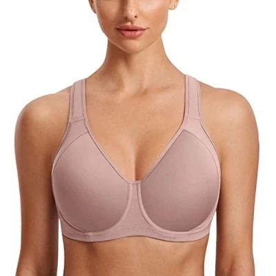 Afbeelding van SYROKAN Coolmax High Impact Sportbeha&#039;s Voor Dames Met Beugels Volledig Figuur Hardlooptraining Steen 85H