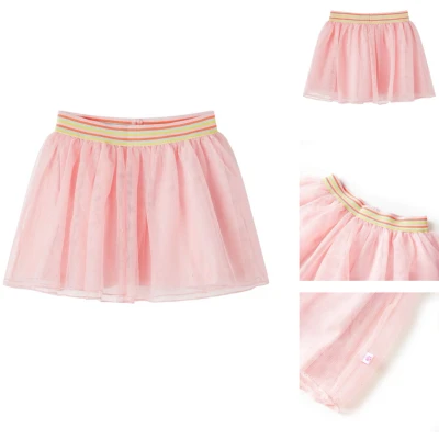 Afbeelding van vidaXL Kinderrokje Kinderrokjes Kinderkleding Kinderkled met tule 140 lichtroze